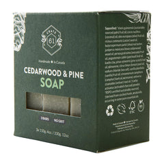 Crate 61 Organics barra cedro-pino, textura cremosa para uso diario.