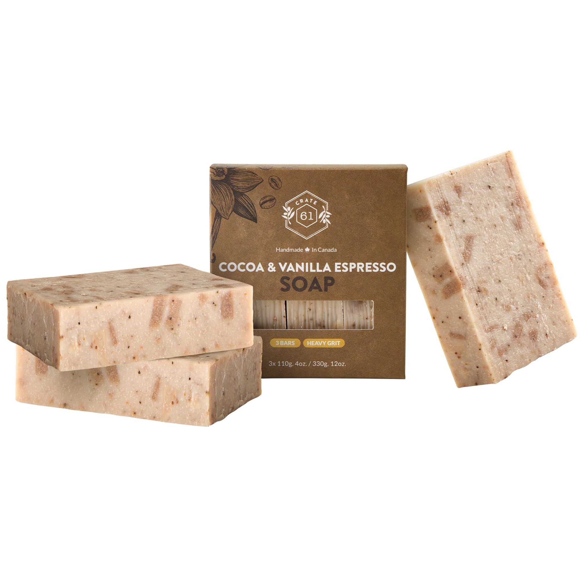 Crate 61 Organics barra natural cocoa vanilla espresso para rostro y cuerpo