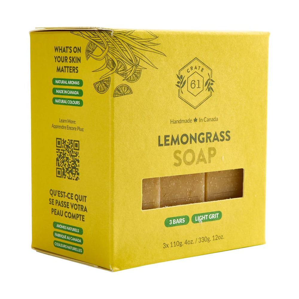 Crate 61 Organics conjunto de 3 barras jabón citronela, regalo ideal.