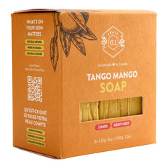 Crate 61 Organics Mango barra, detalle de textura suave y natural.