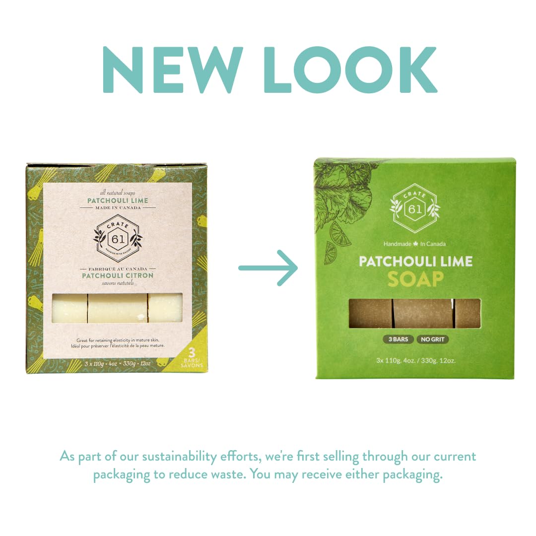 Crate 61 Organics jabon Patchouli Lime color natural tono suave sin colorantes sintéticos