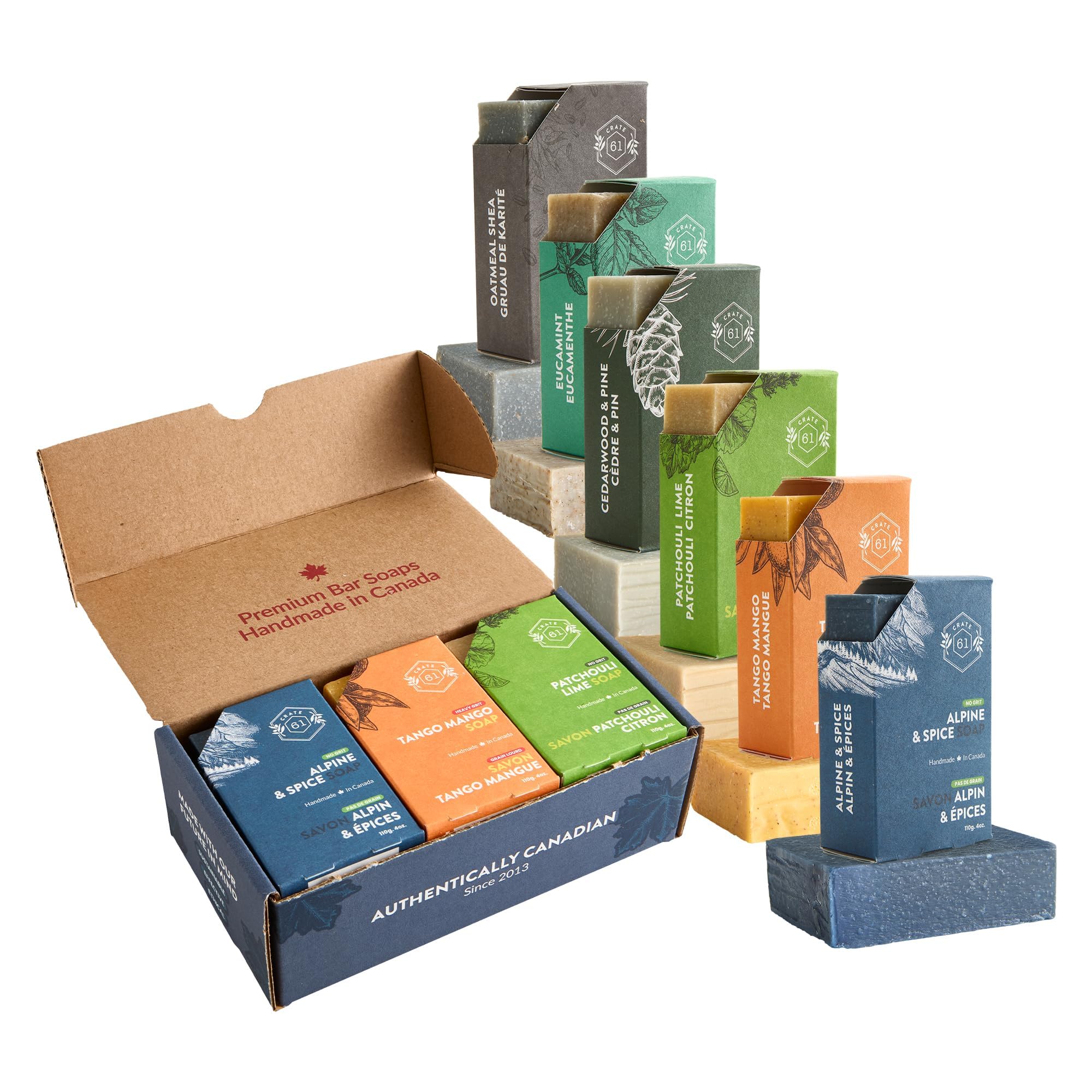 Crate 61 Organics jabón natural, proceso frío, para piel suave.