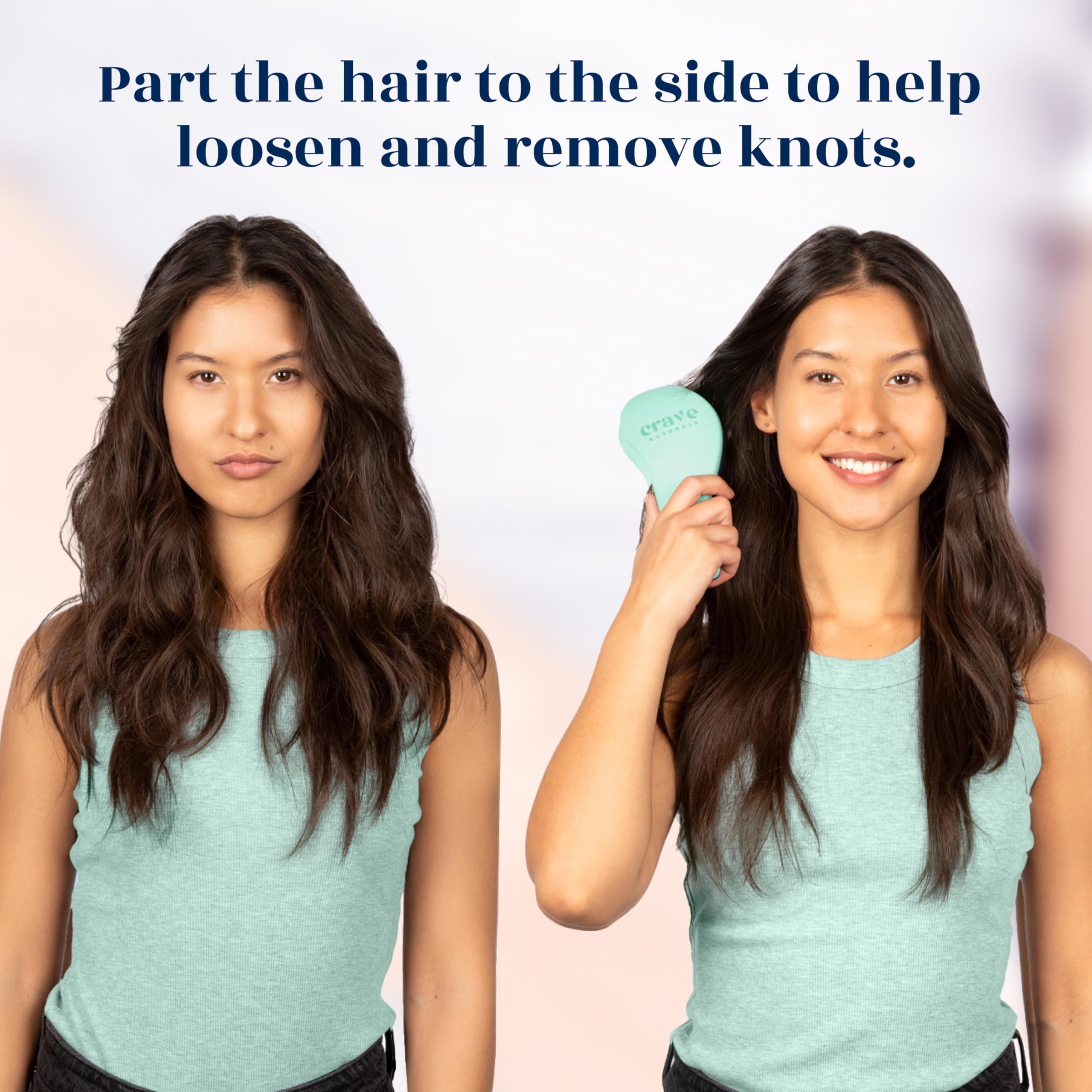 Crave Naturals Biggie Glide-Thru Brush kid-friendly handle for family use.