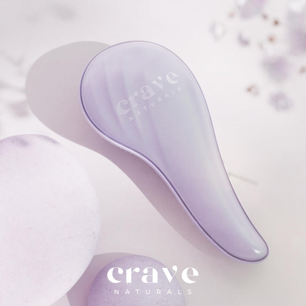 Crave Naturals detangling brush works on wet and dry hair with gentle action