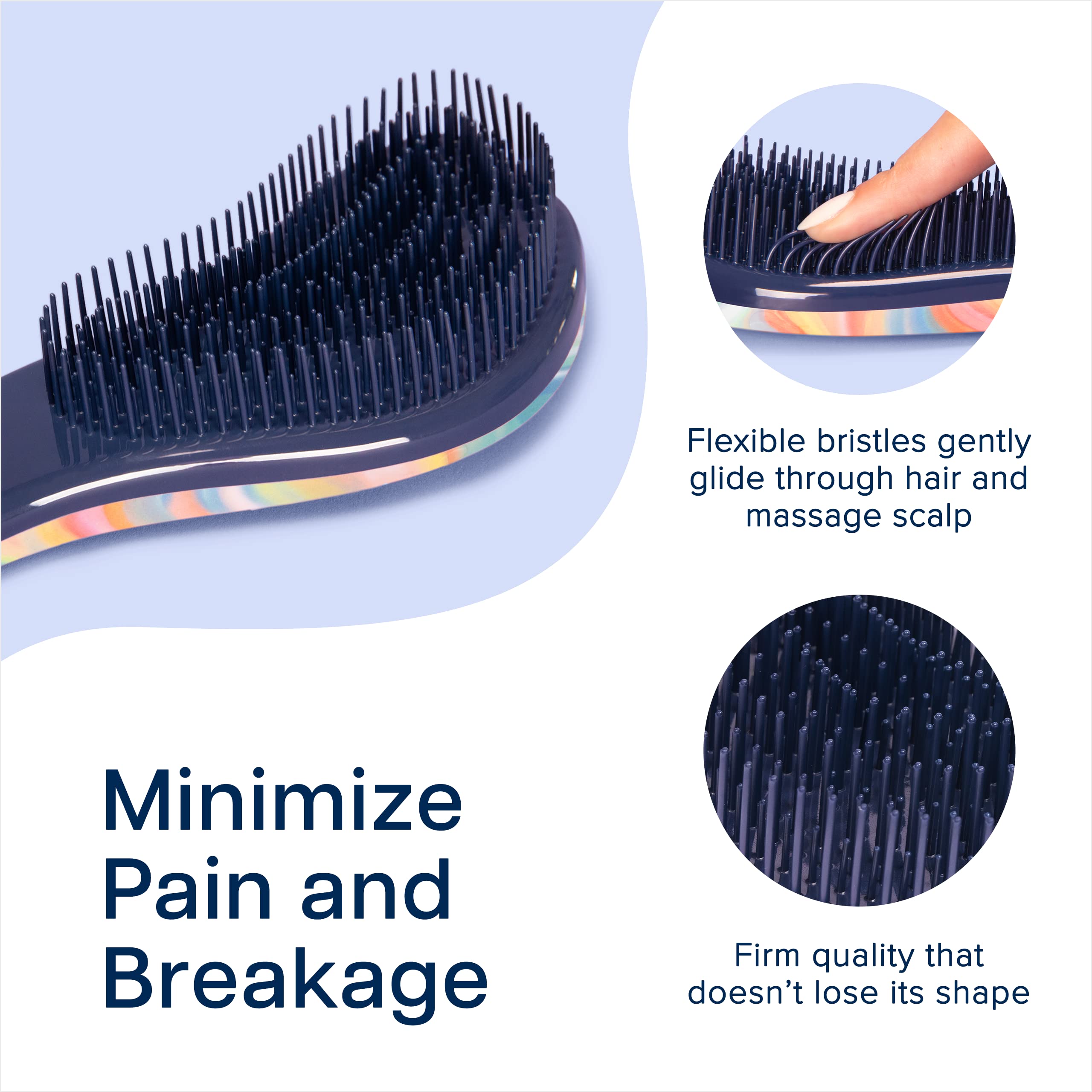 Crave Naturals Glide Thru Brush bristles closeup highlighting cone-shaped detangling points.