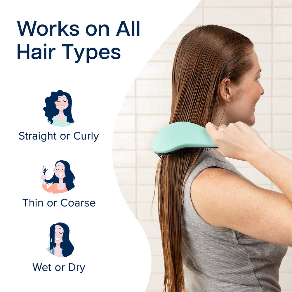 Crave Naturals detangling brush works on wet or dry hair for versatility