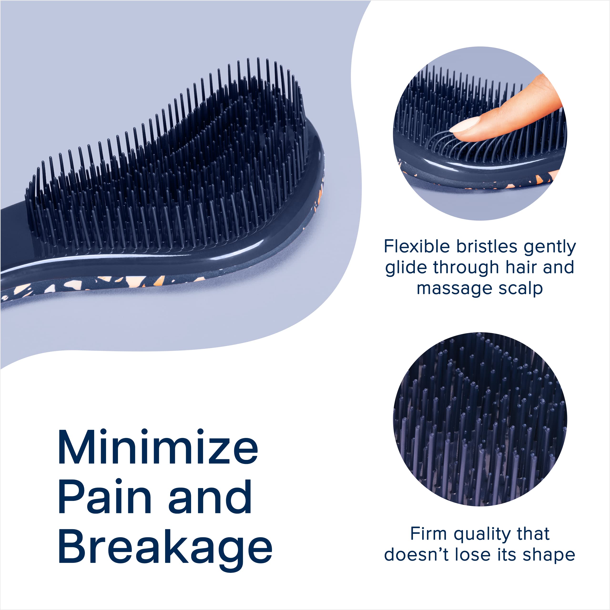 Crave Naturals Glide Thru brush in wet hair-use scenario glides without pulling.
