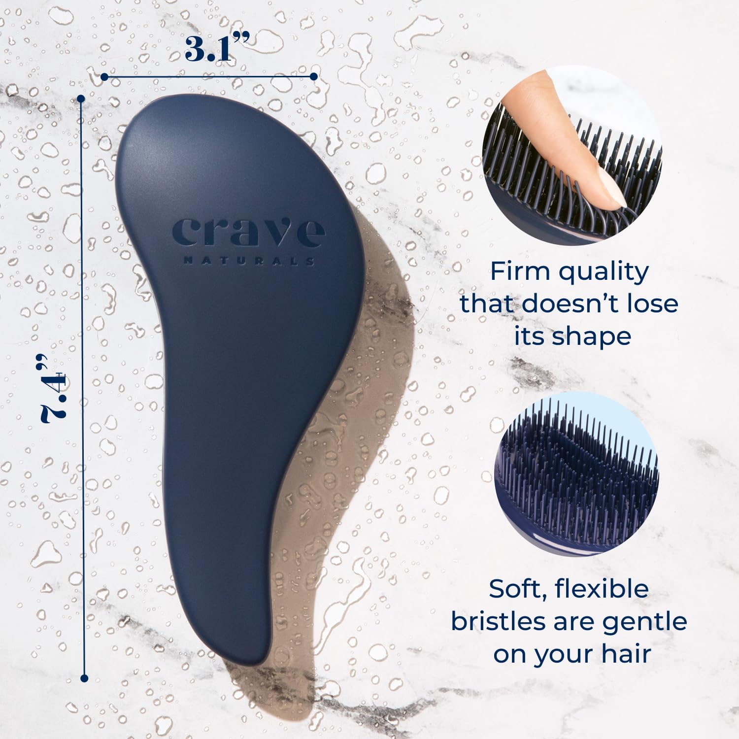Crave Naturals Glide Thru detangler brush defines curly hair with bounce