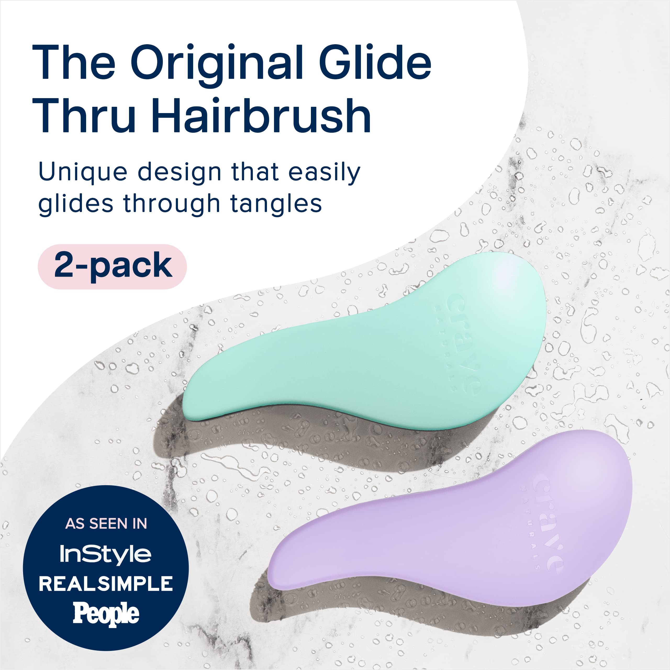 Crave Naturals Glide Thru detangler with ergonomic grip for kids and adults
