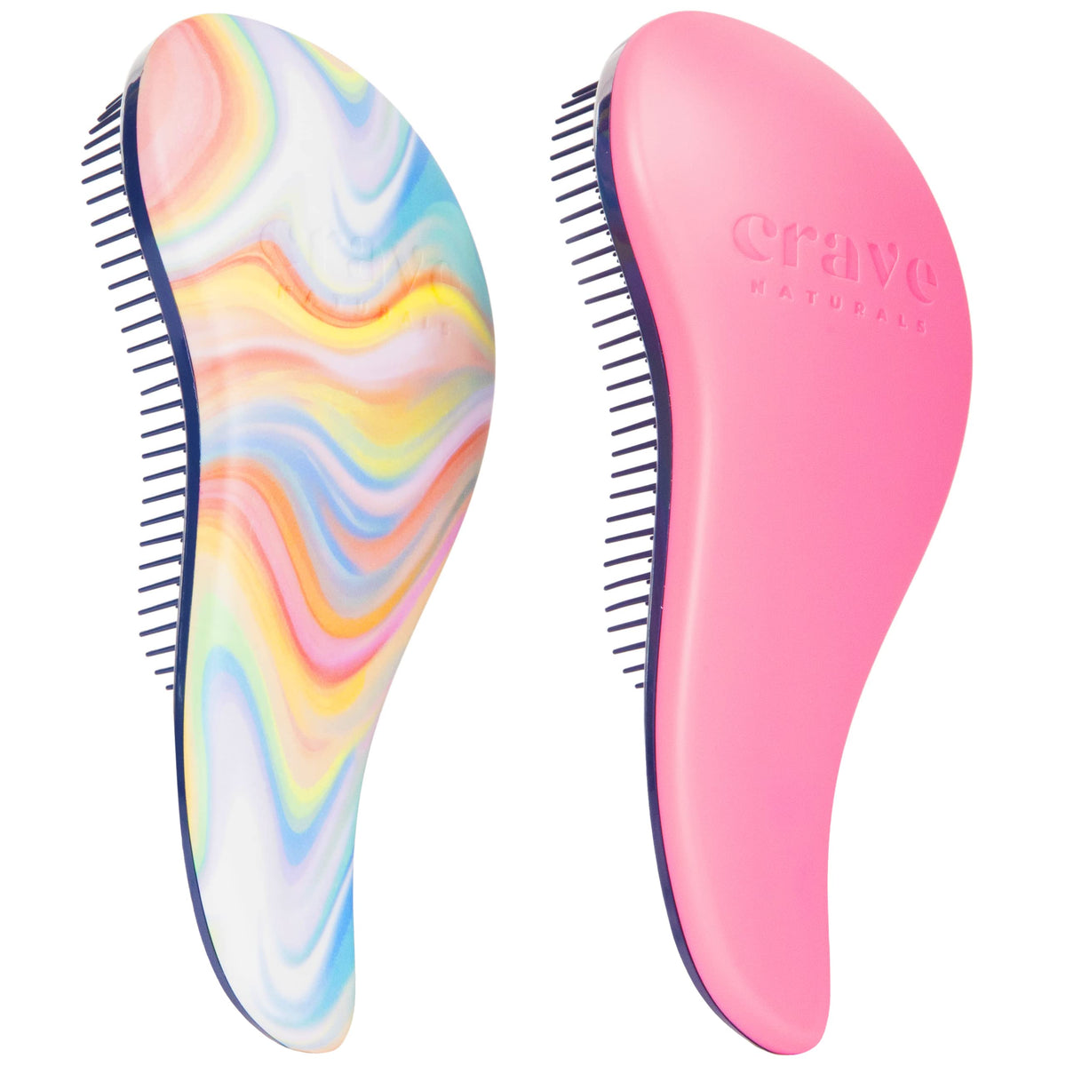 Crave Naturals Glide Thru Detangler Brush in pink glides through knots effortlessly.