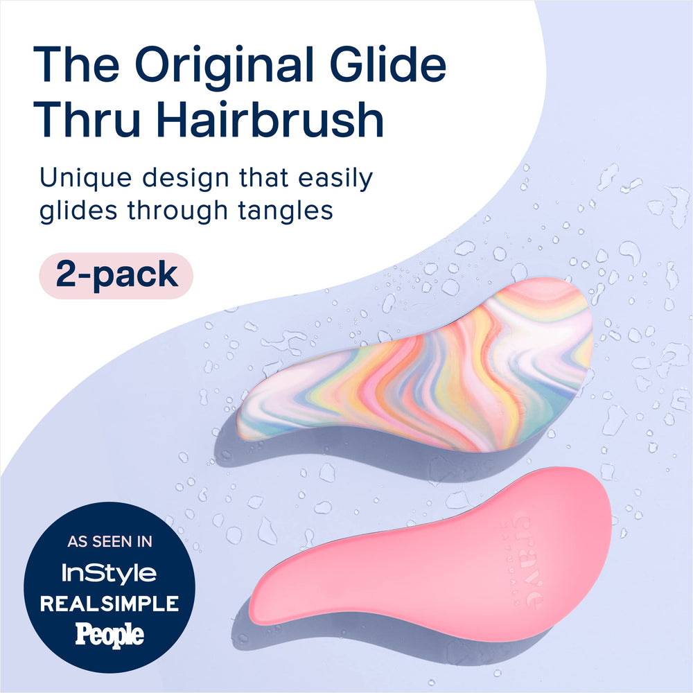 Crave Naturals Glide Thru Detangler Brush with soft hazy swirl provides gentle detangling for all hair types.