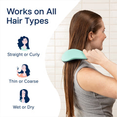 Crave Naturals pink brush in action on dry hair for gentle detangling.