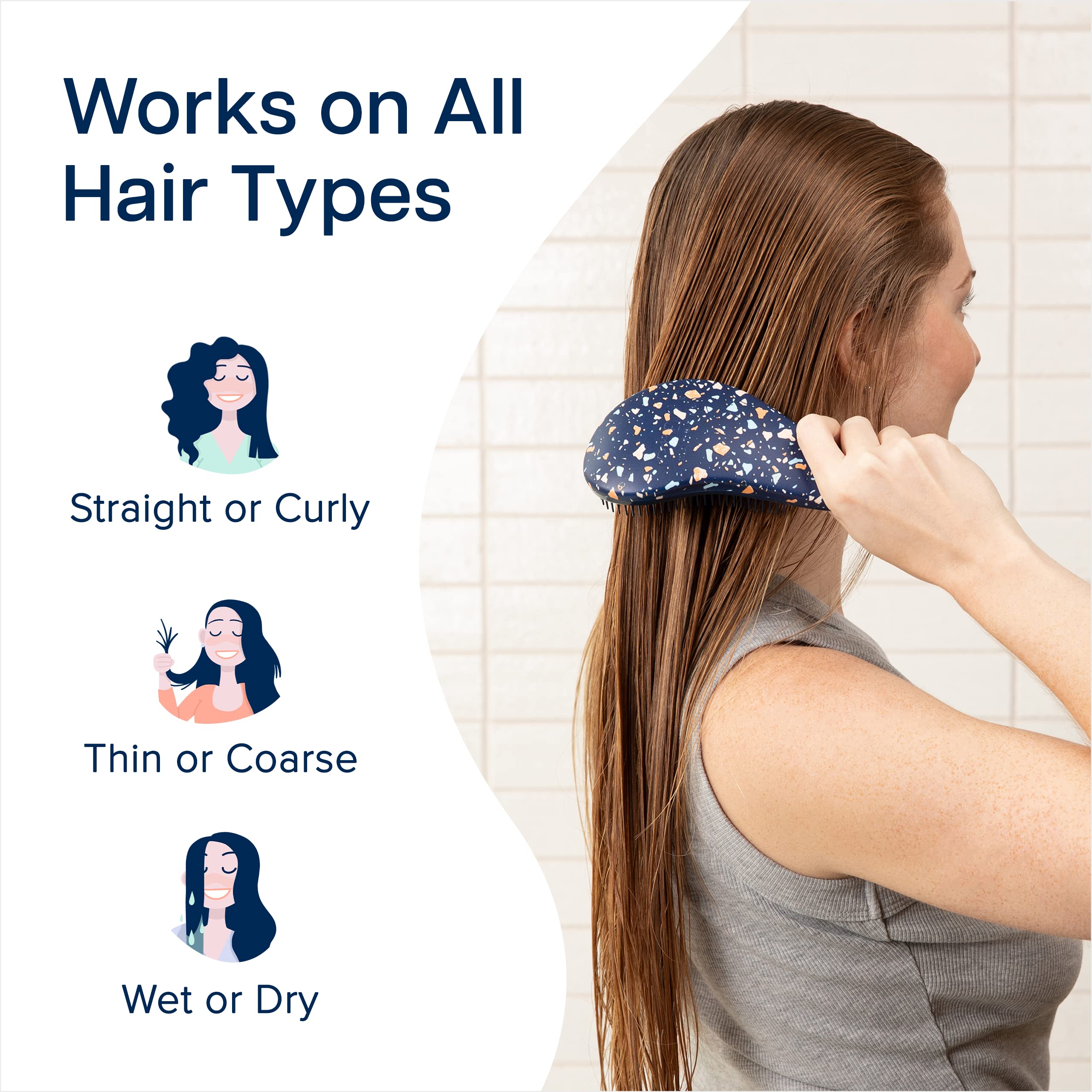 Crave Naturals Glide Thru brush used on wet hair for gentle detangling