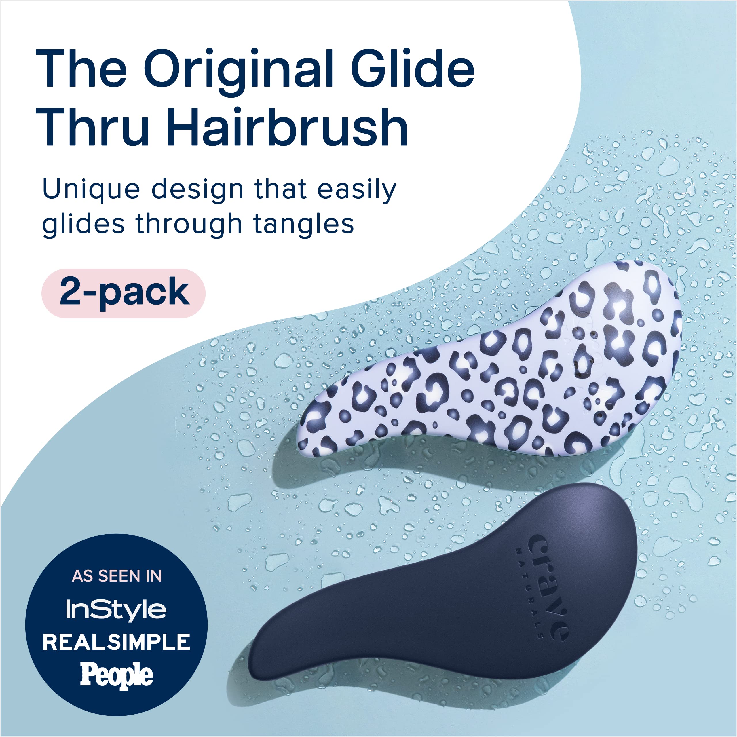 Crave Naturals Glide Thru detangler brush on wet hair for gentle detangling