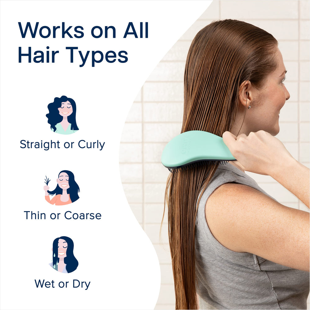 Crave Naturals Glide Thru Detangling Brush for curly hair defines curls gently.