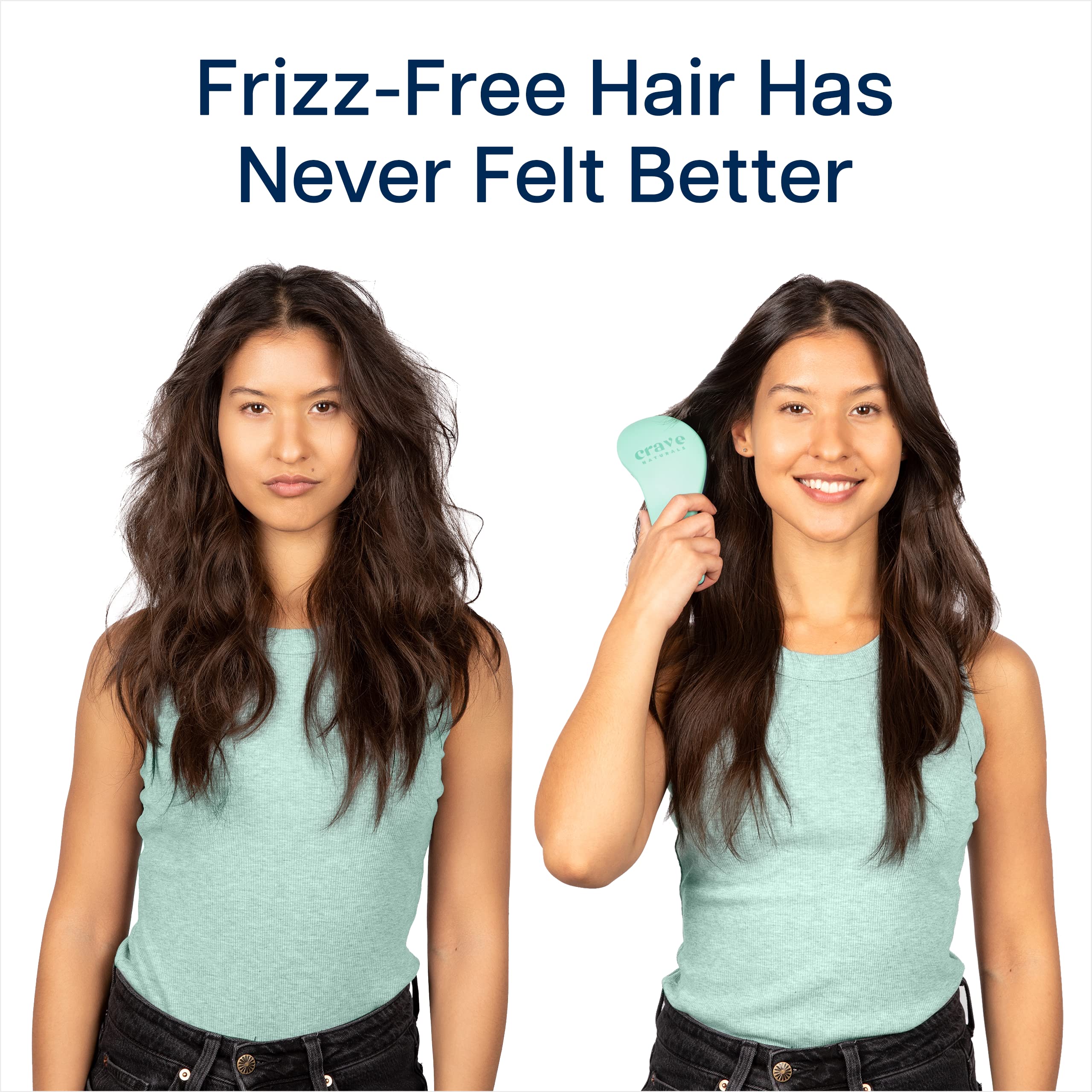 Crave Naturals Glide Thru Detangling Brush turquoise color showcases durable design.