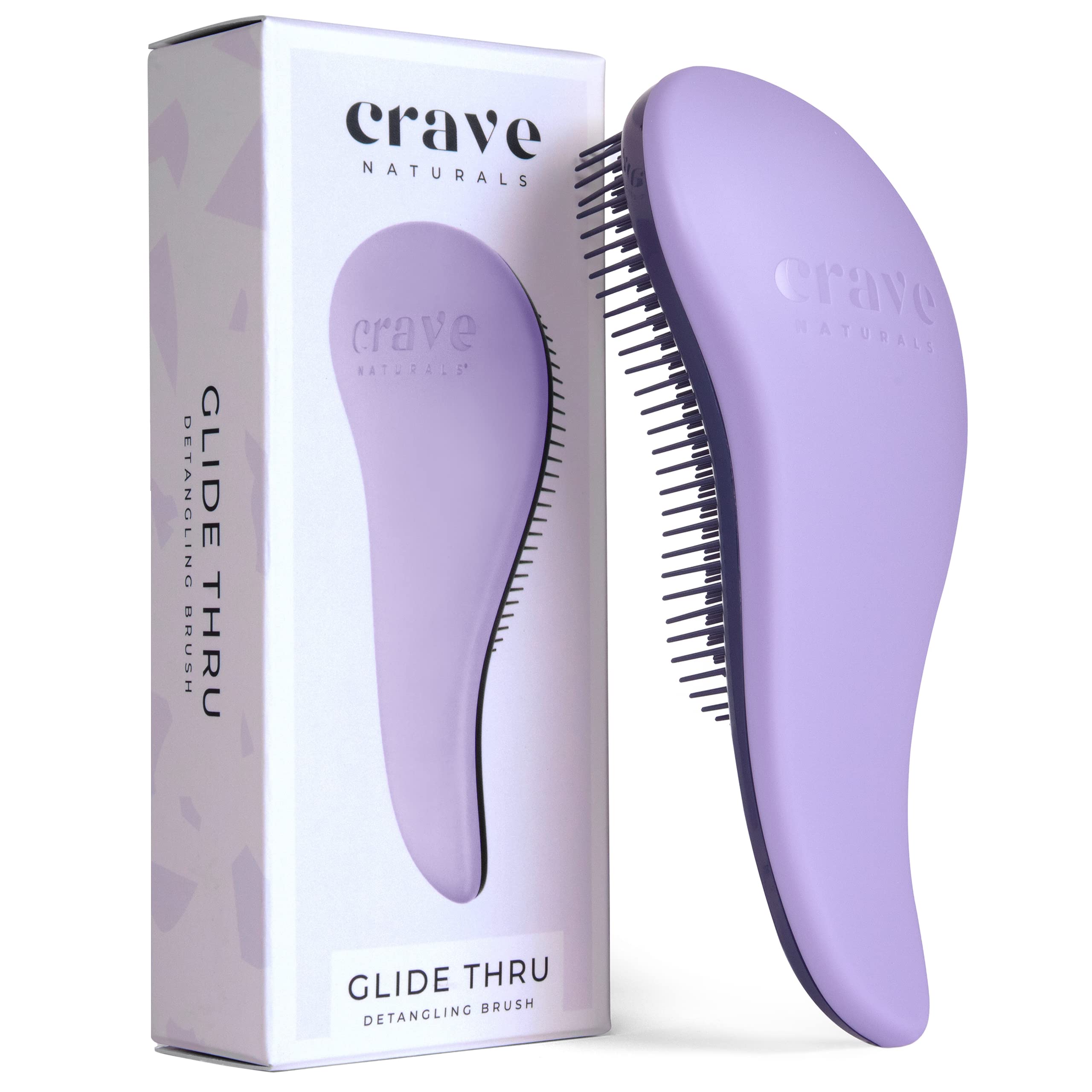 Crave Naturals Glide Thru brush with durable bristles for lasting detangling.