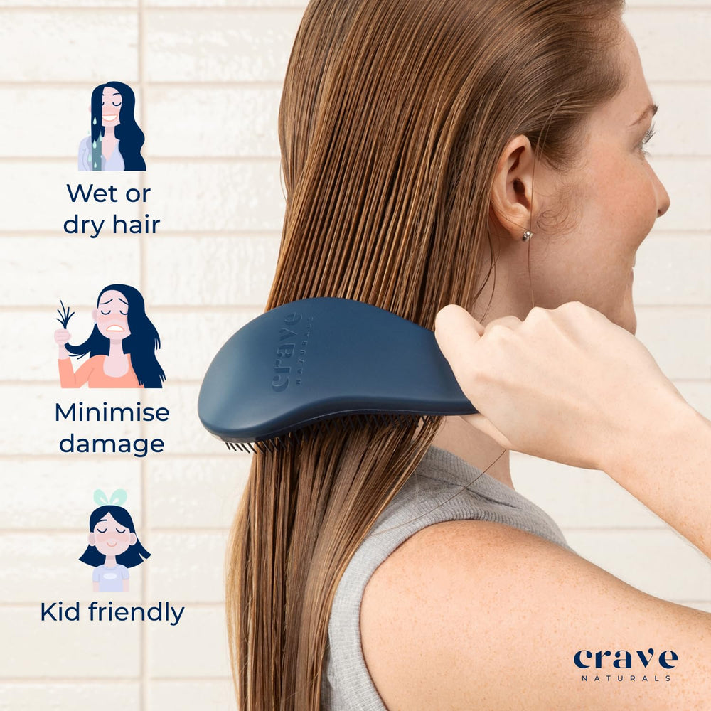 Crave Naturals Glide Thru travel brush compact and lightweight for on-the-go grooming