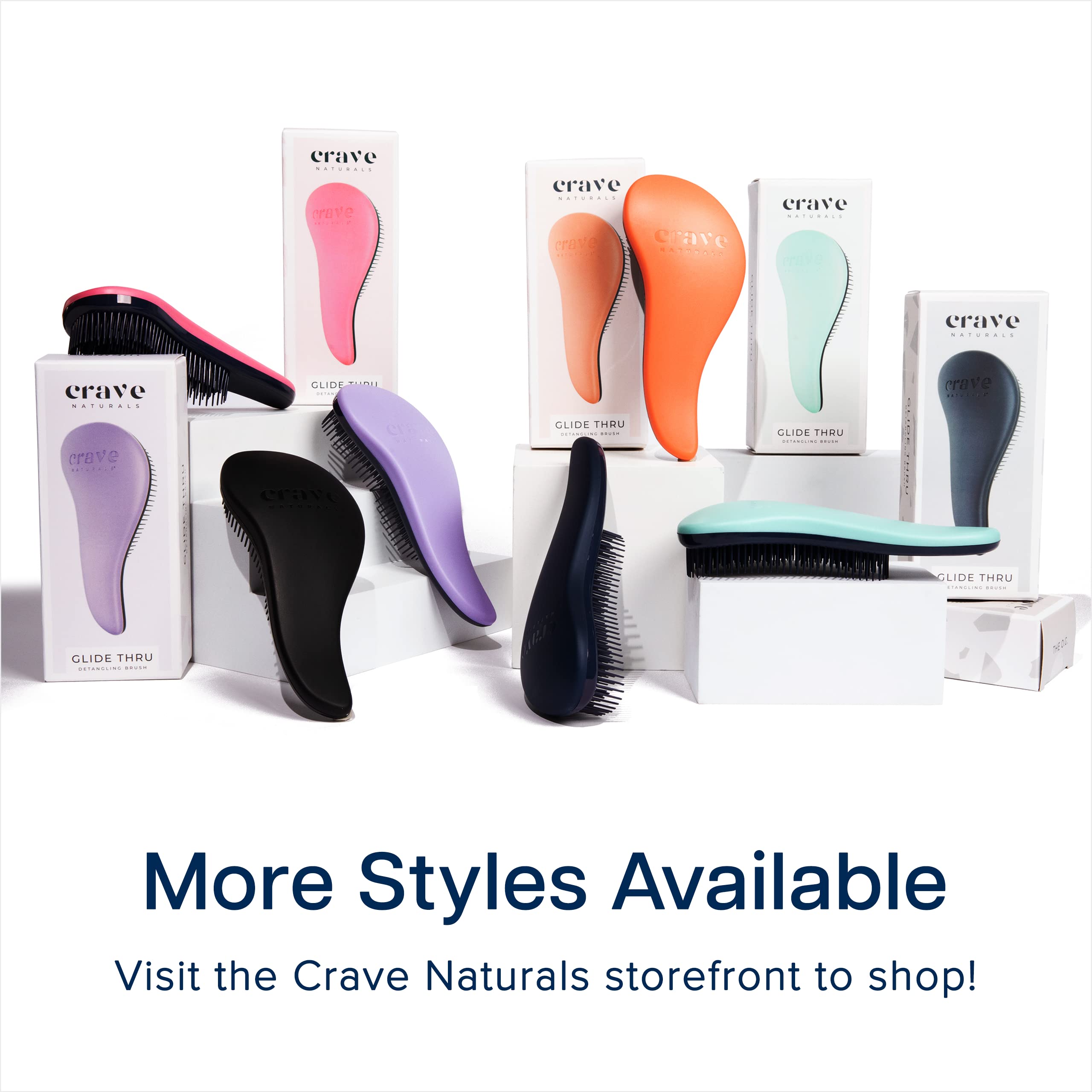 Crave Naturals Glide Thru cone-bristle detangler for easy use