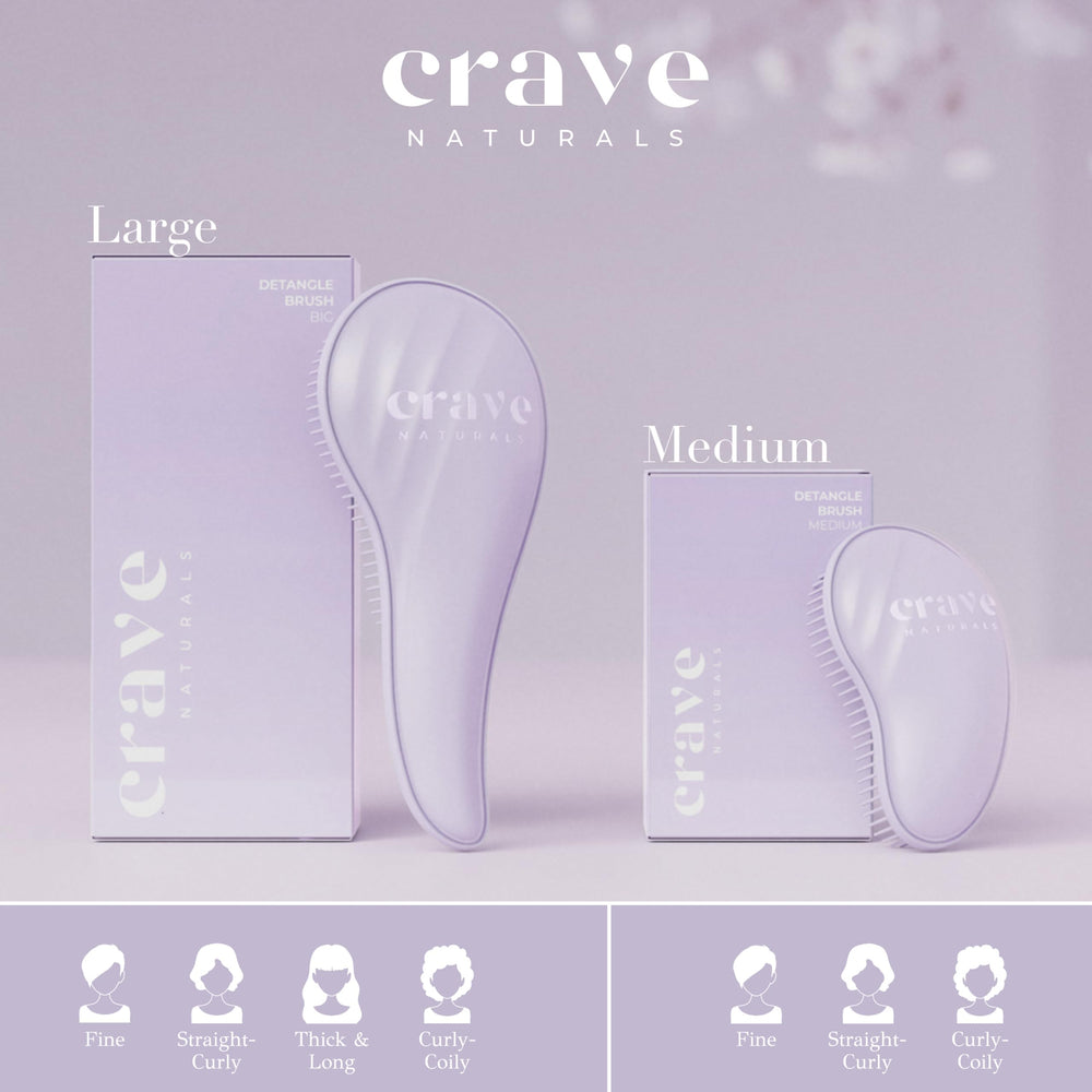 Crave Naturals detangling brush in purple for easy morning routine