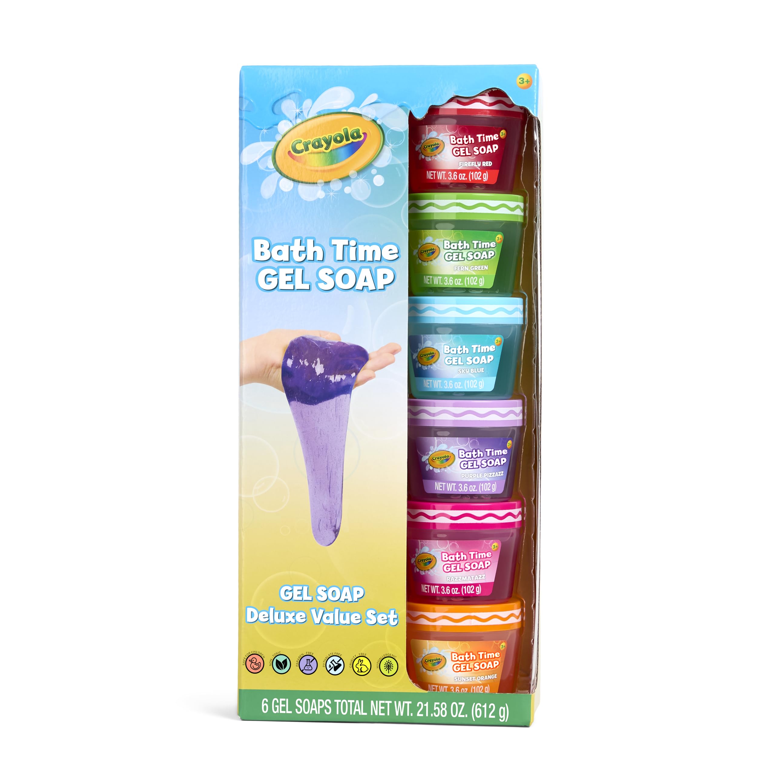 Crayola Slime para Baño: empaque del set de 6 colores, divertido y práctico.