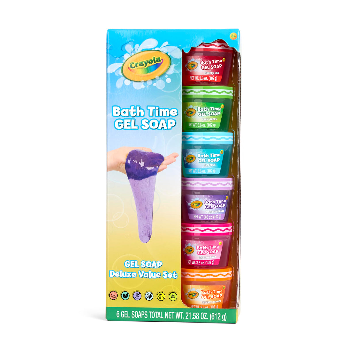 Crayola Slime para Baño: empaque del set de 6 colores, divertido y práctico.