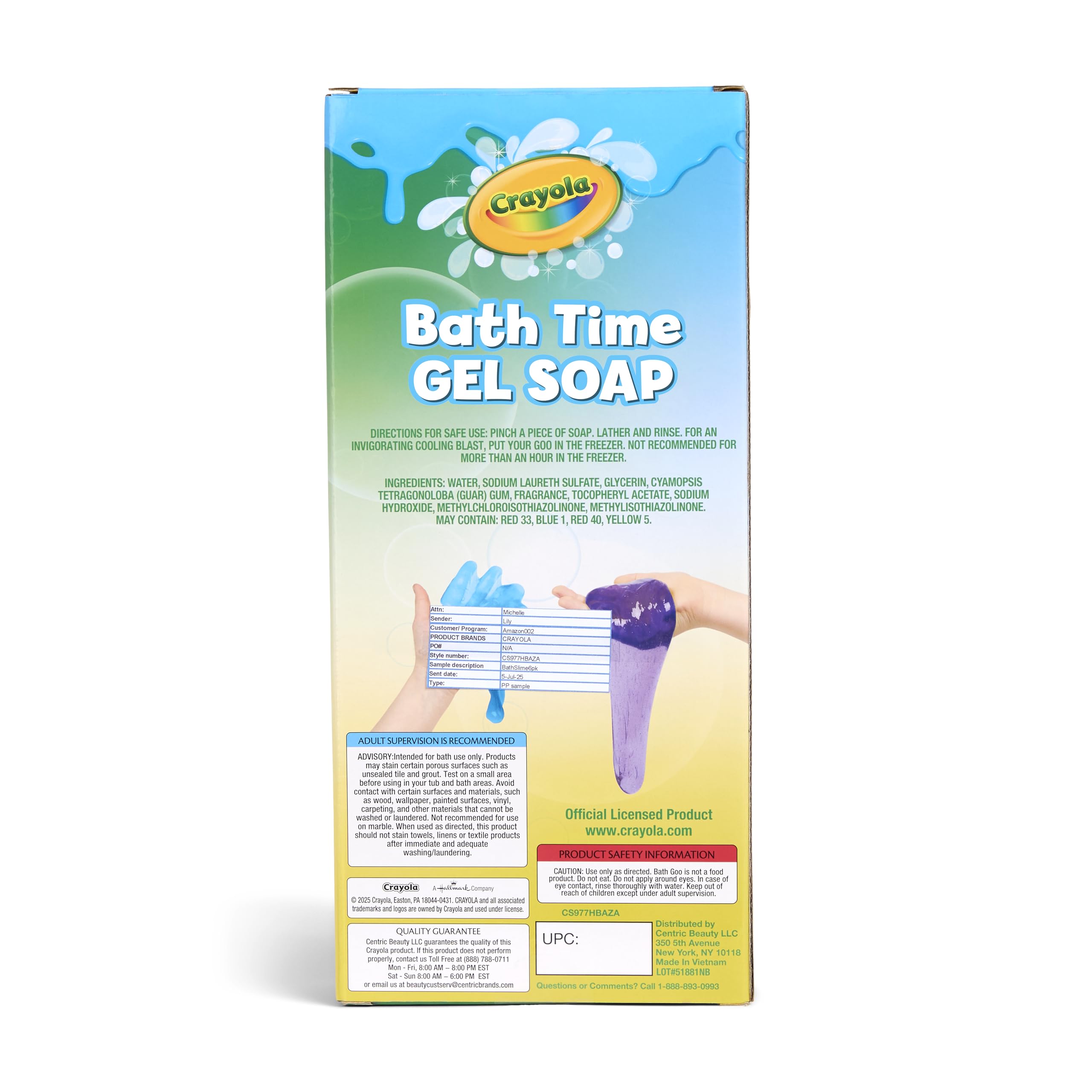 Crayola Slime para Baño: textura slime en el jabón para juego sensorial.