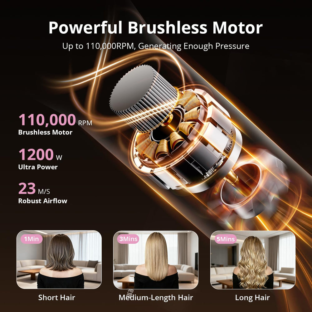 CrazyMar Air Wrap fast-drying nozzle delivers quick blowouts with minimal heat.