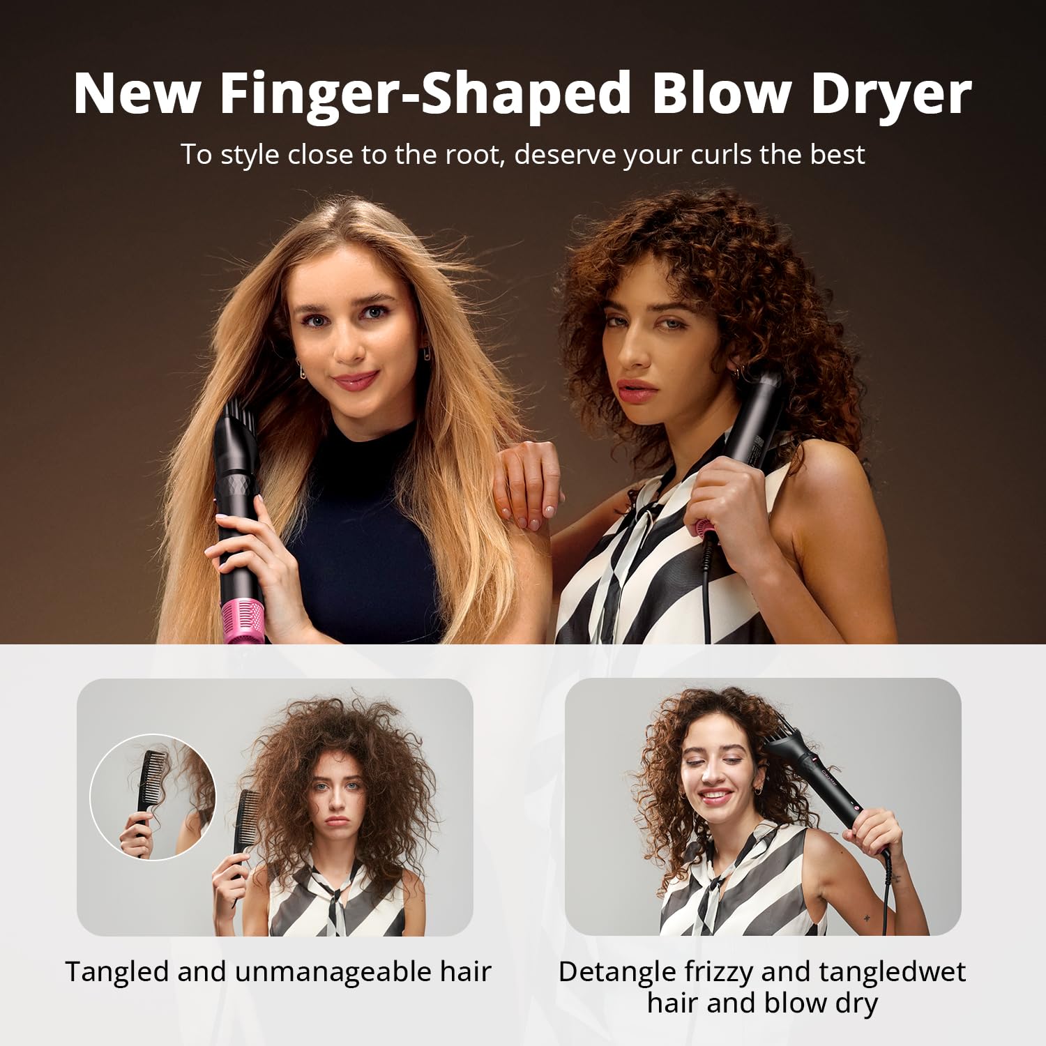 CrazyMar Air Wrap Negative Ion brush smooths frizz and adds shine.