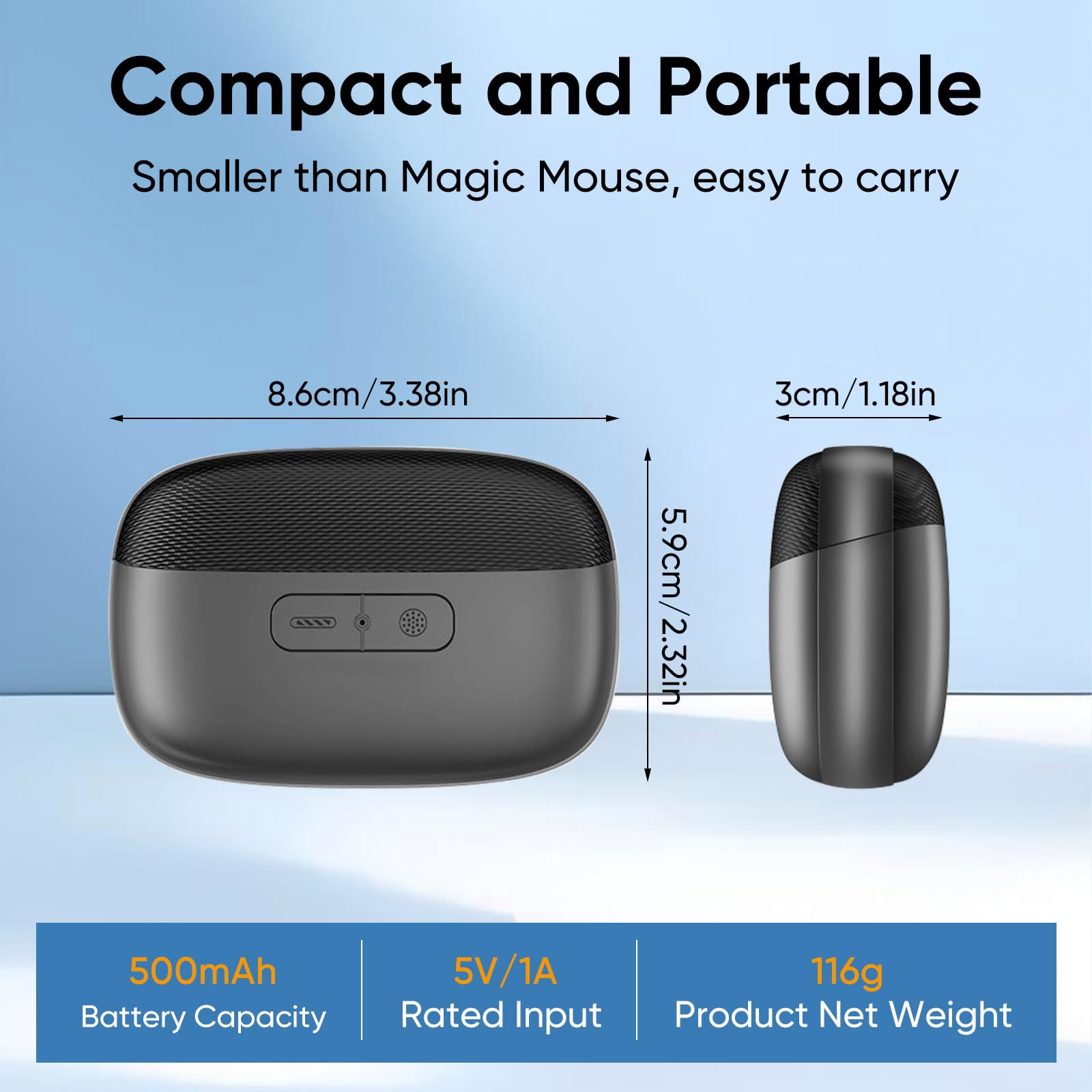 Compact travel-friendly design of the CreaCare nail clipper for on the go use