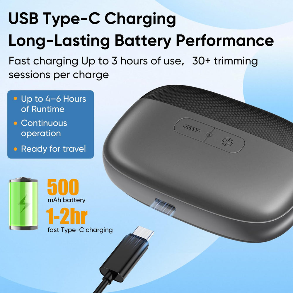 USB rechargeable CreaCare nail clipper designed for travel use