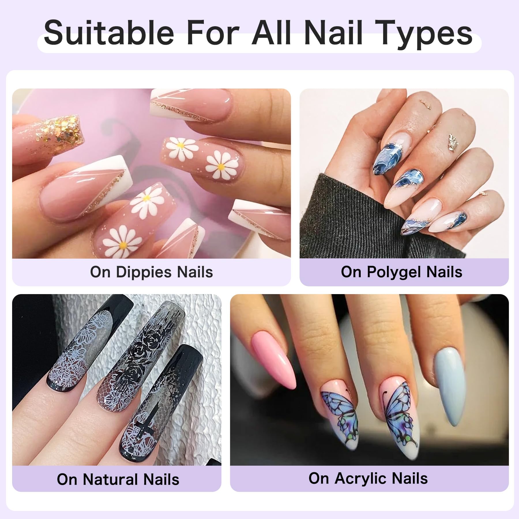 Aplicación del pegamento foil Creaglam en uñas naturales.