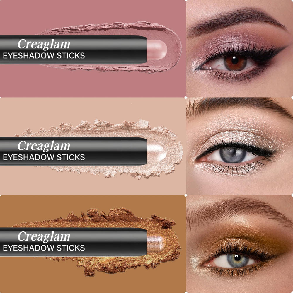 Creaglam eyeshadow stick shimmer peach swatch for luminous highlight