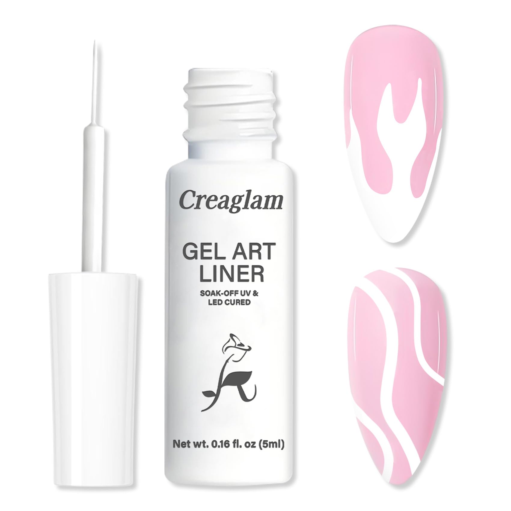 Creaglam Liner Blanco: bote para trazos nítidos en uñas francesas