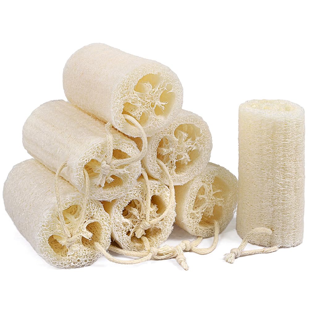 Createjoya lufa natural 5 pulgadas para exfoliar suavemente la piel en la ducha.