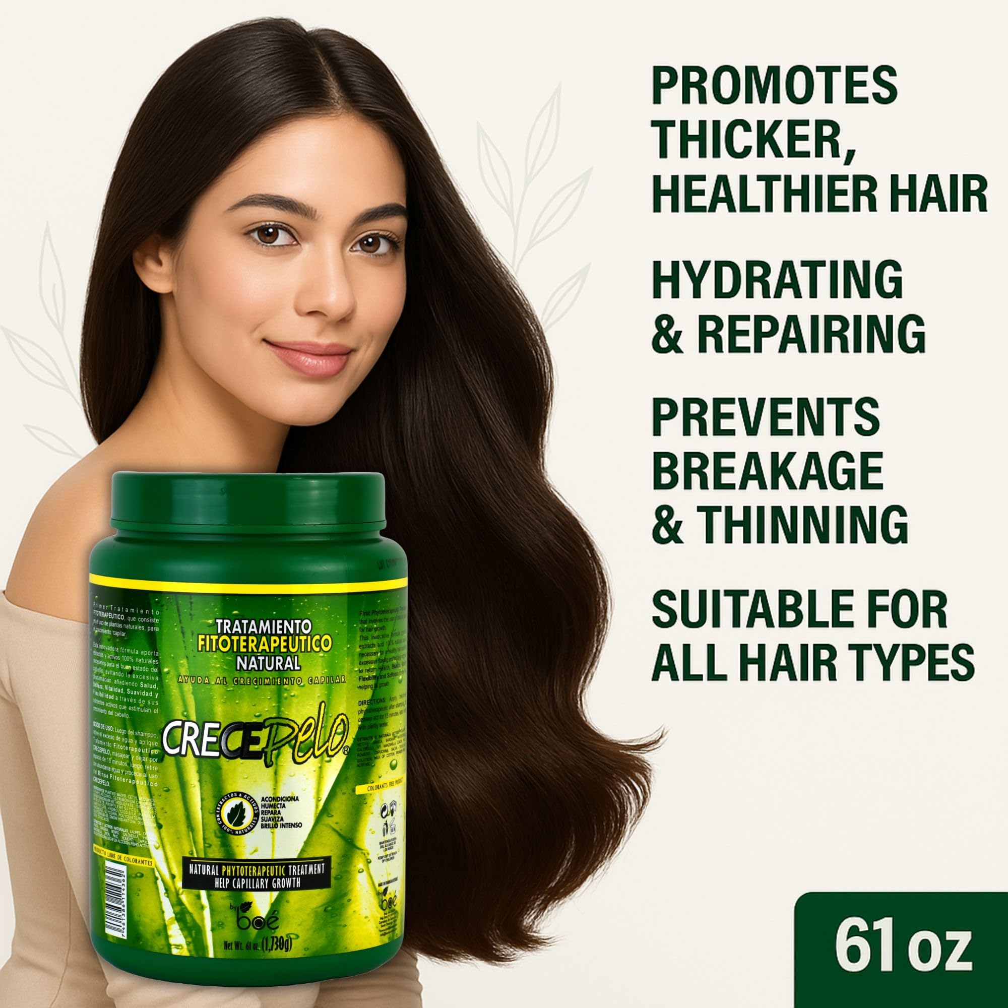 Crece Pelo cabello suave y brillante gracias a la fórmula hidratante.