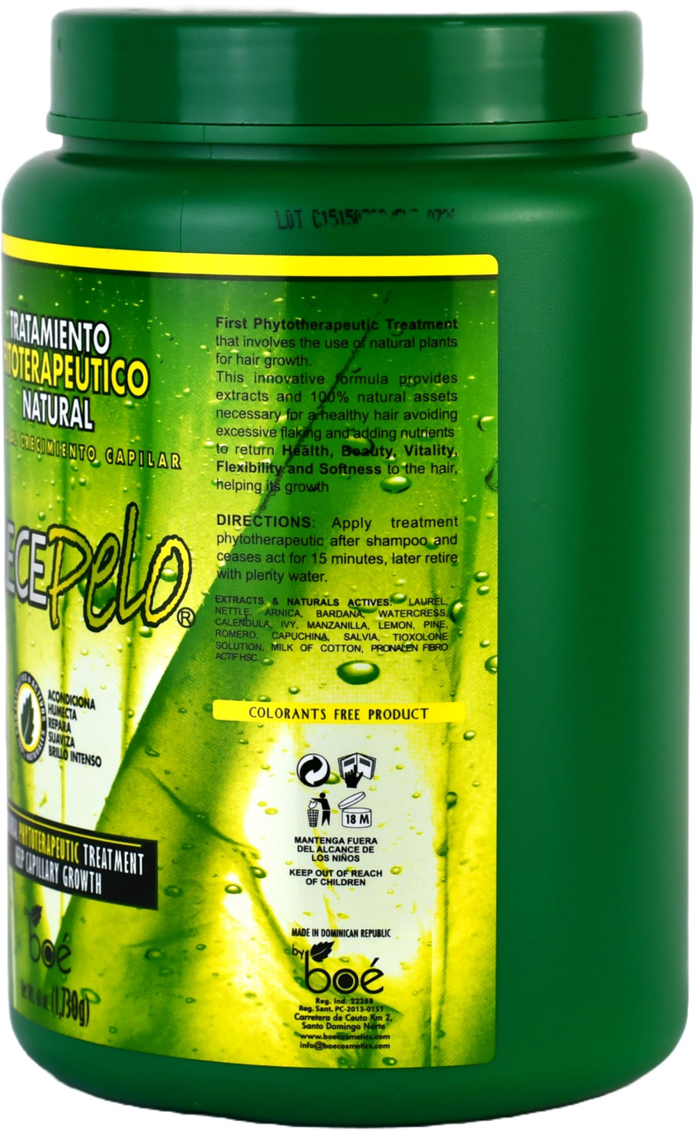 Crece Pelo aplicación de la mascarilla en el cabello ofrece acondicionamiento intenso.