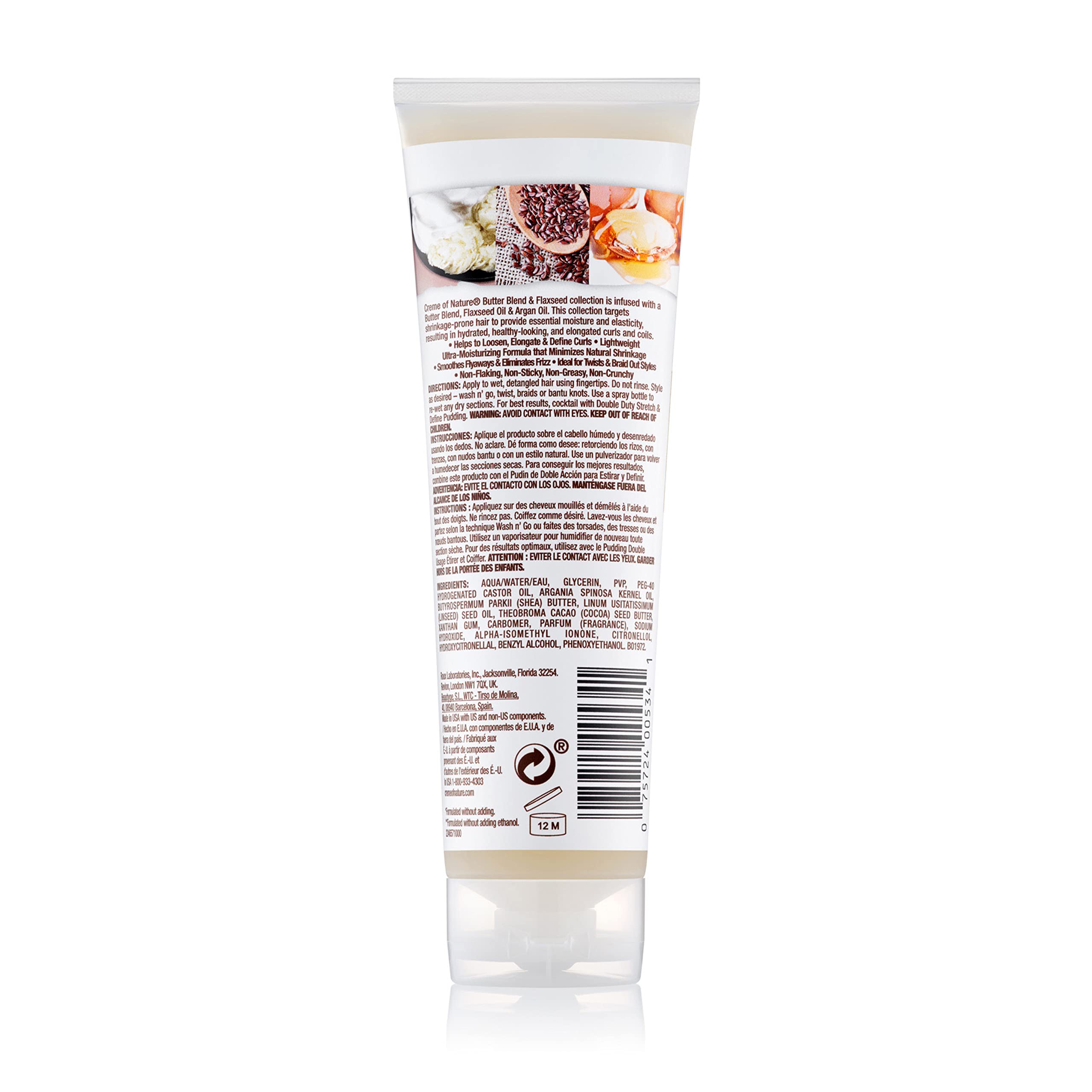 Creme of Nature mezcla manteca-argan-linaza para suavidad y forma natural