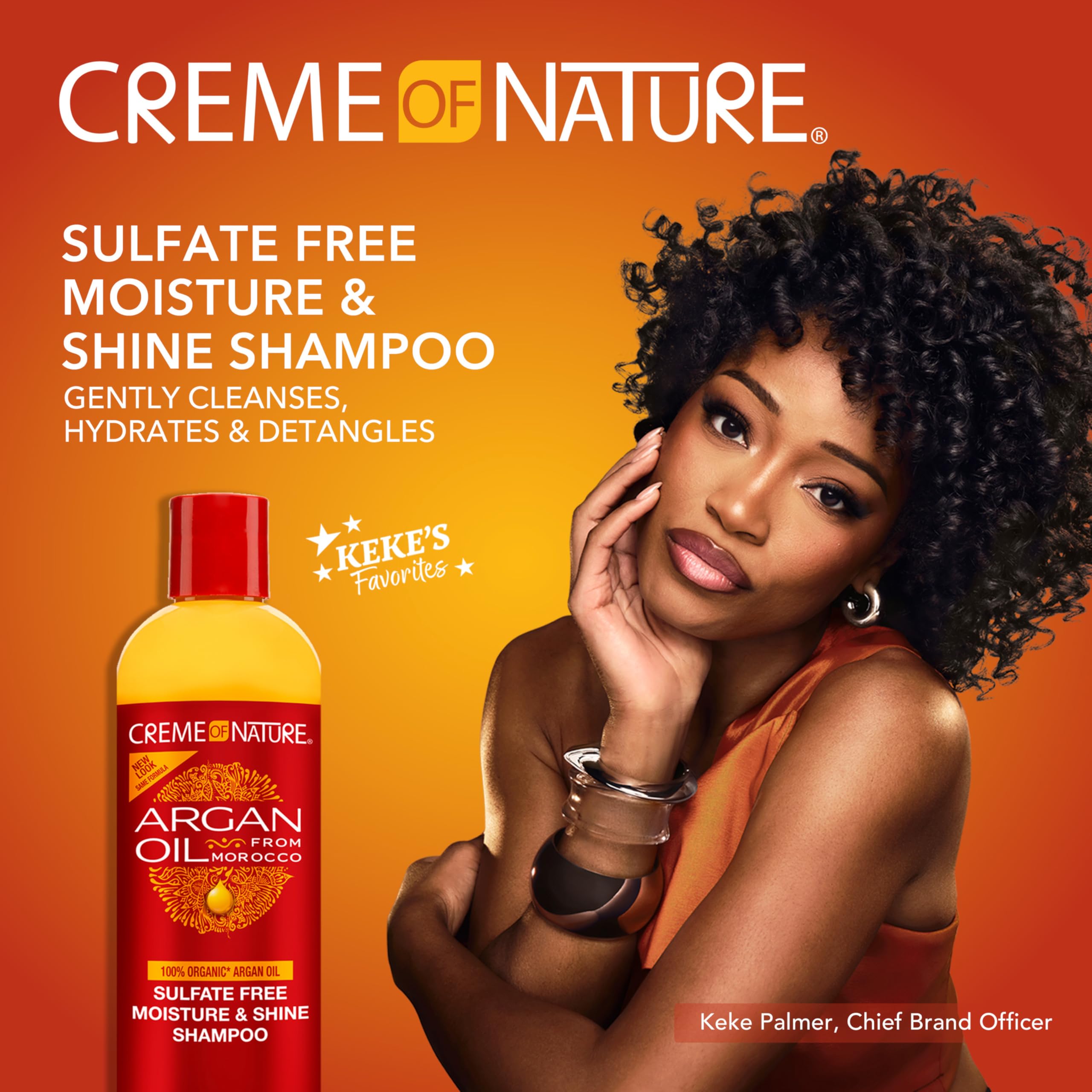 Creme of Nature Argan Oil Morocco infusion bottle suggesting nourishment and glow.