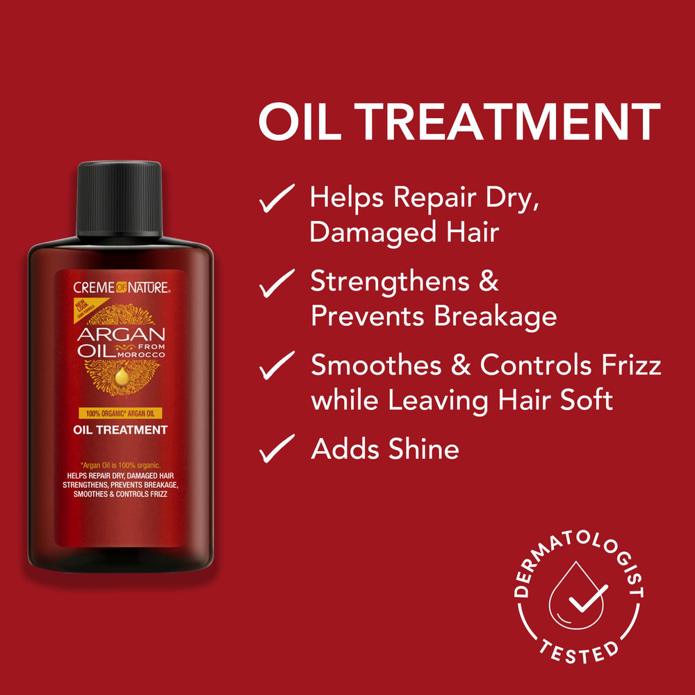 Creme of Nature Argan Oil Treatment, reparación de puntas para cabello dañado.