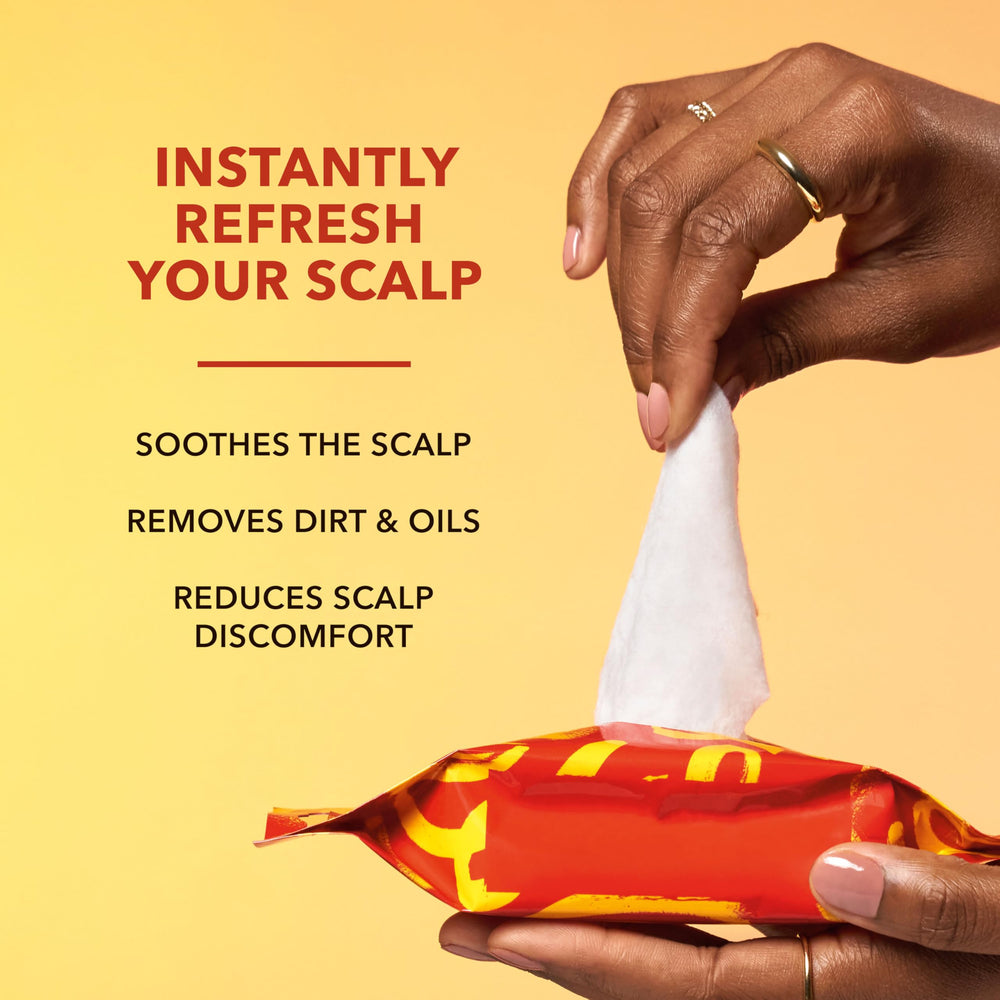 Creme of Nature Argan Oil Scalp Relief Wipes close-up texture with moistened cloth