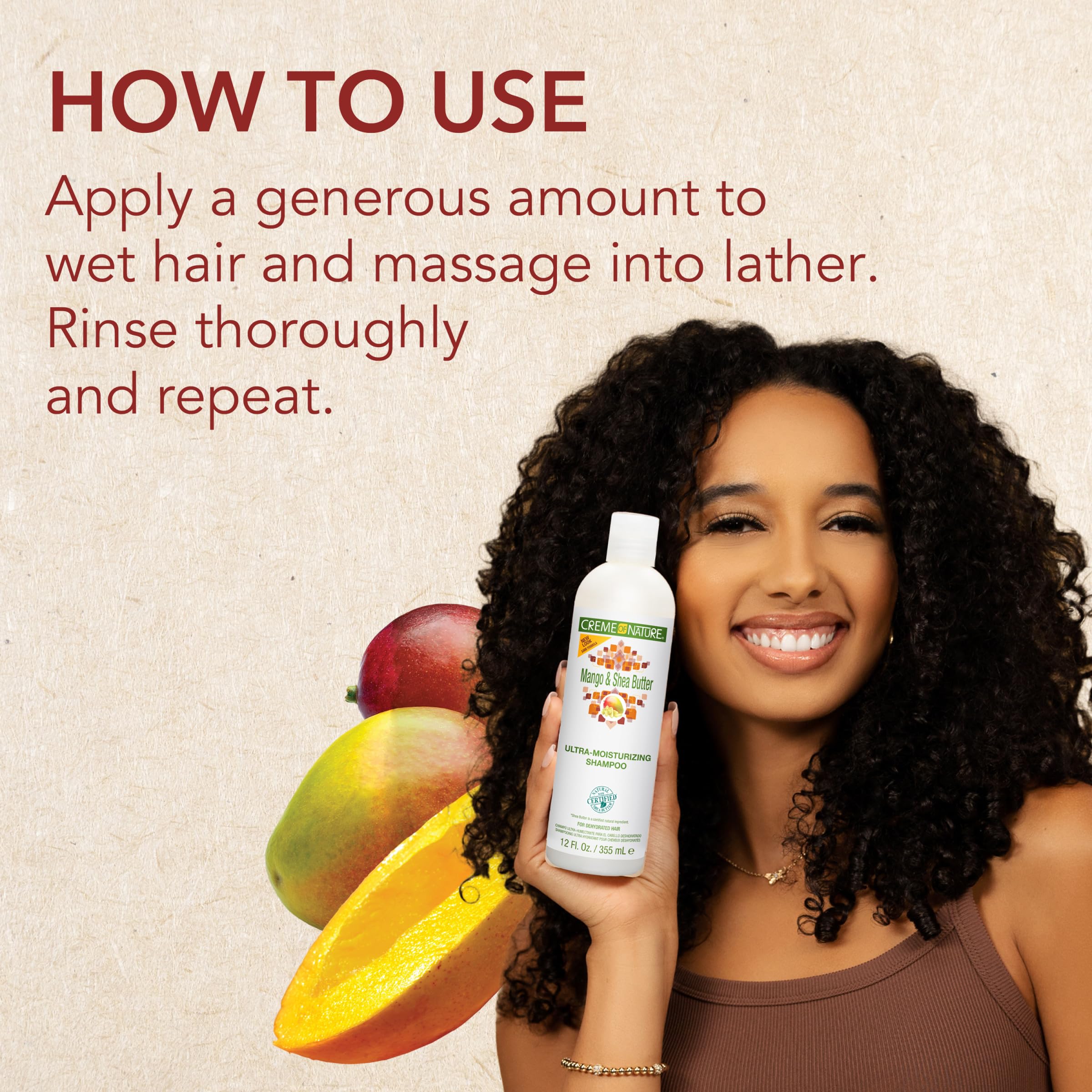 Enjuague deja cabello limpio y listo para acondicionador Mango & Shea.