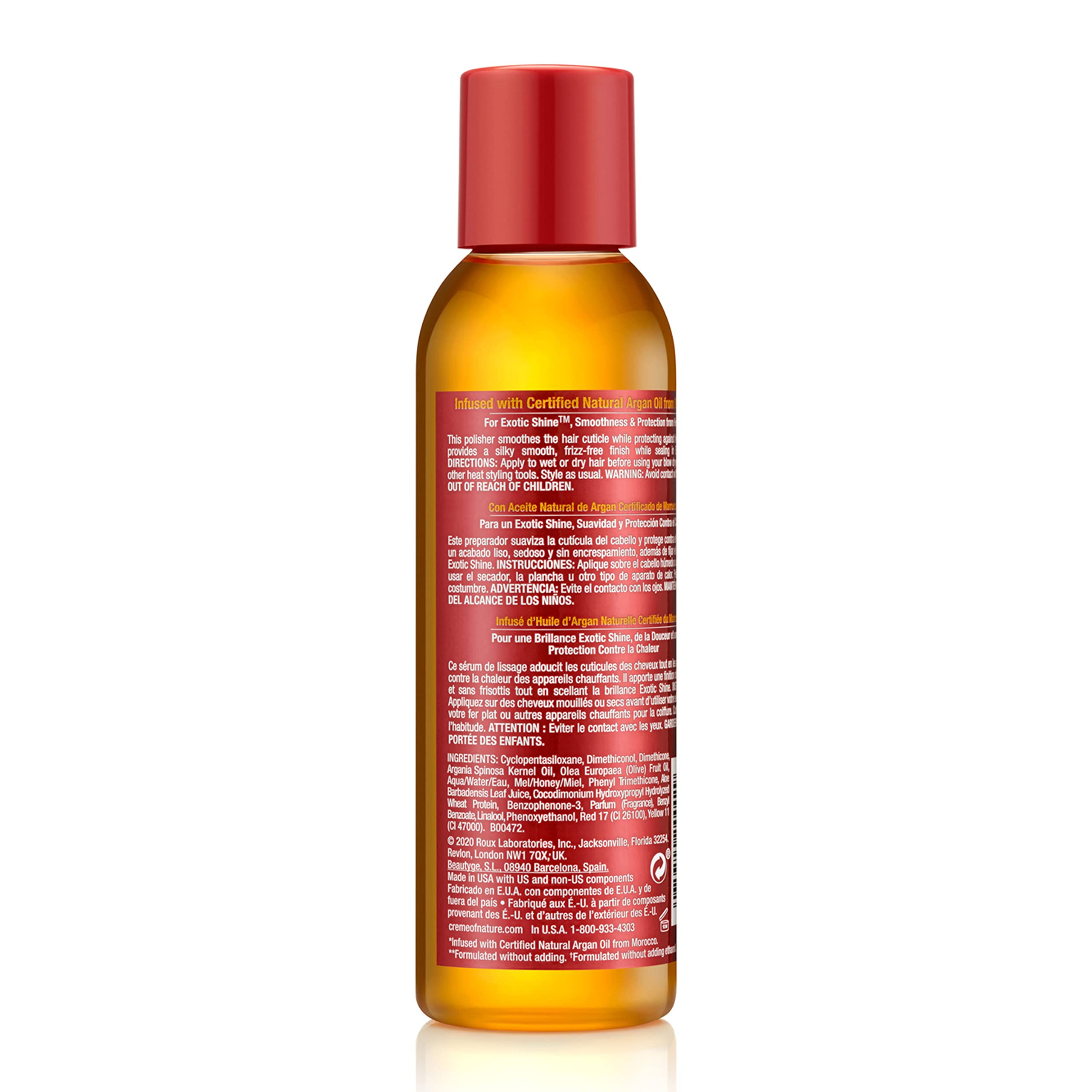 Creme of Nature damp hair prep with heat shield.