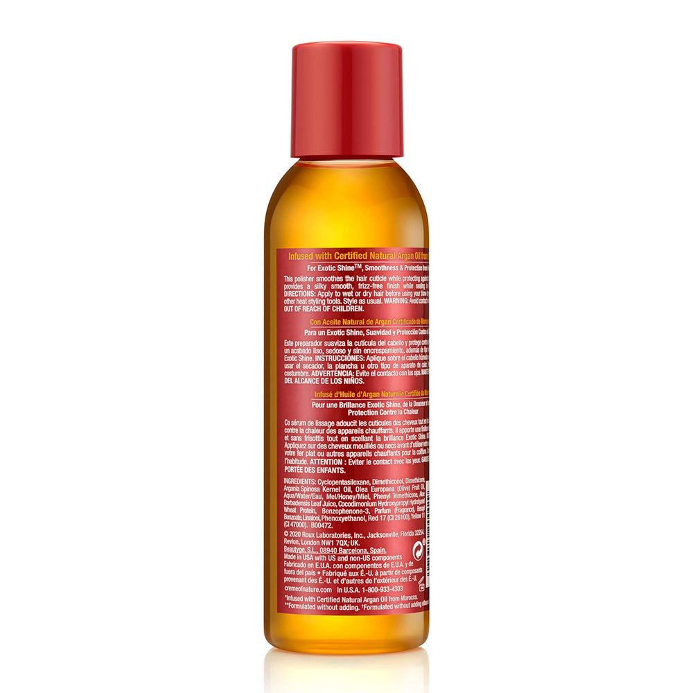 Creme of Nature damp hair prep with heat shield.