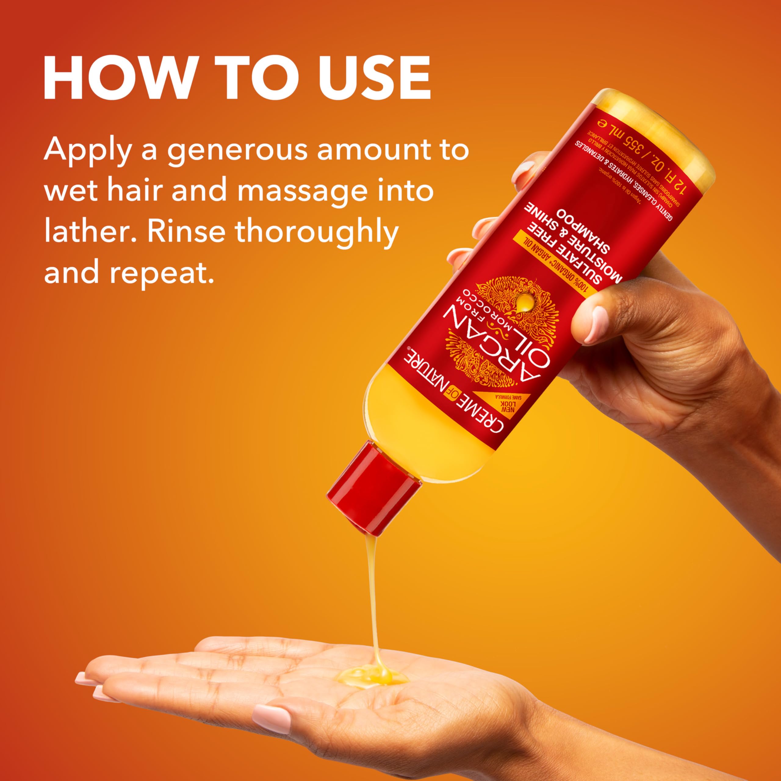 Creme of Nature dry hair hydration shampoo showcases moisturized strands.