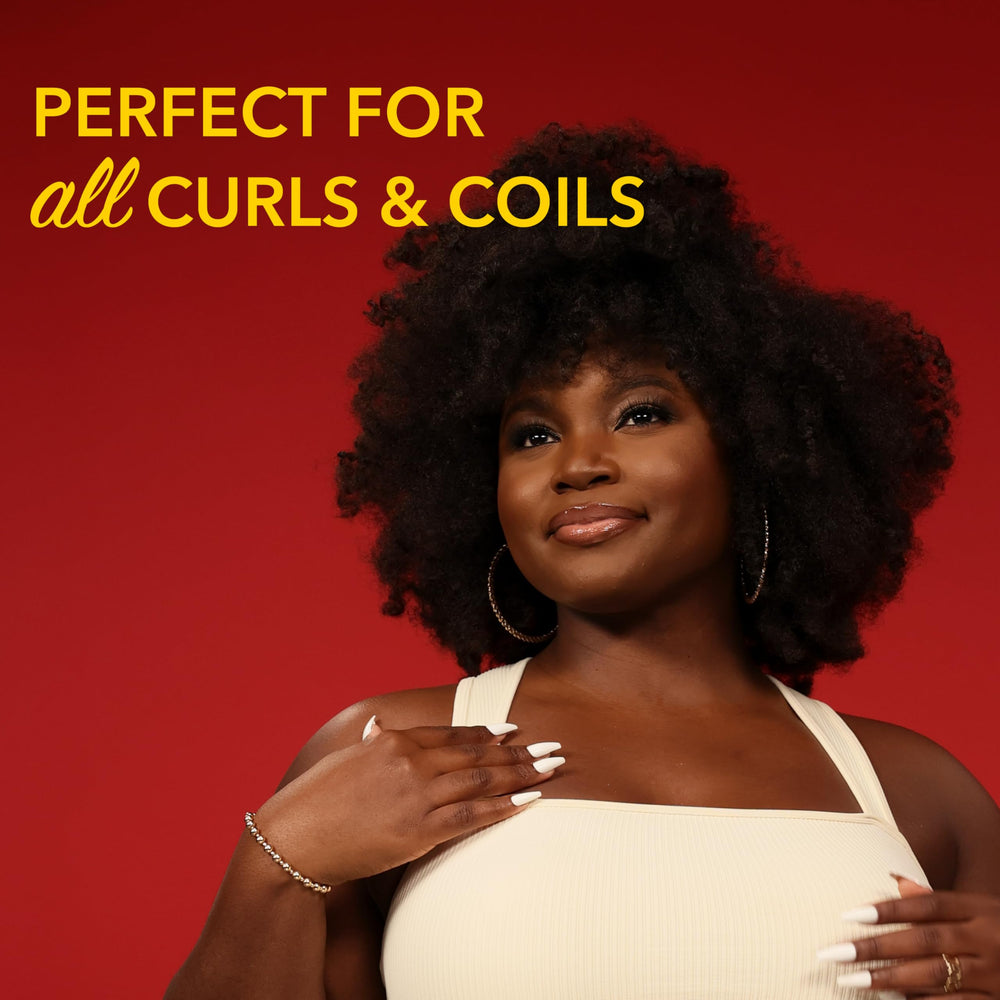 Creme of Nature flat-iron shine protection for sleek strands.
