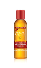 Creme of Nature heat protector bottle pour-ready for smooth, protected styling.