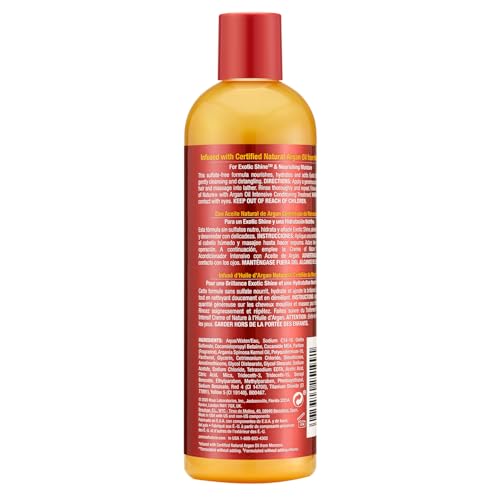 Creme of Nature Moisture & Shine shampoo lather shown on textured hair.