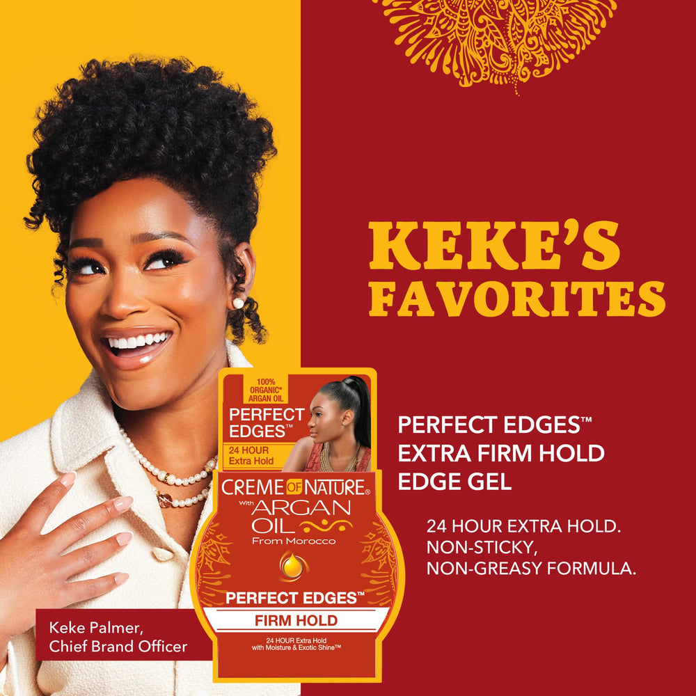Creme of Nature Perfect Edges with 48-hour hold ensures steady edge control.