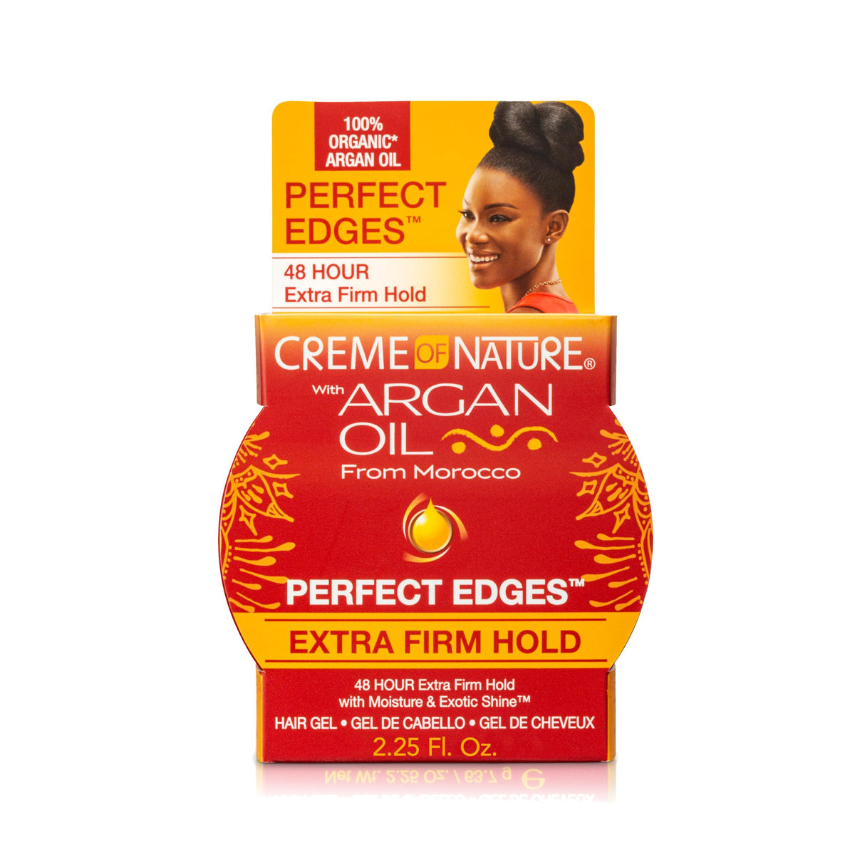 Creme of Nature Perfect Edges in action applying gel for smooth, defined edges.